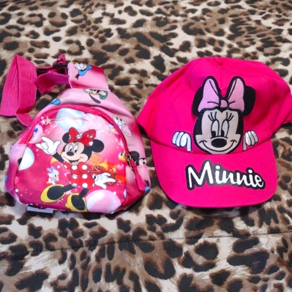 NWT Minnie hat and mini backpack
